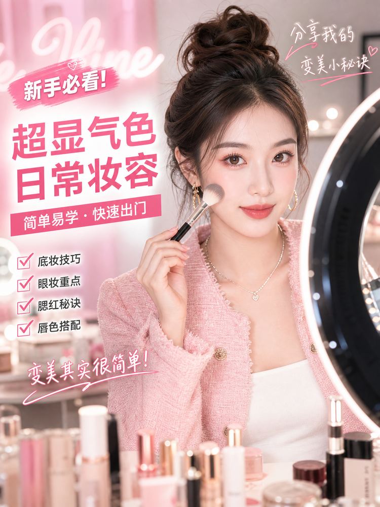 草莓视频美妆视频教程-超显气色日常妆容